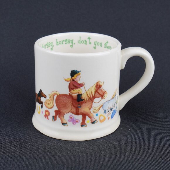 Anderton Pottery Mug Vintage Children's Nursery Rhyme Mug Equestrian Pony Motif - Picture 1 of 11